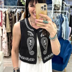 Gilet in cotone con ricamo Dixie