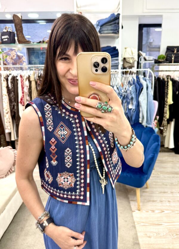 Gilet boho chic ricamato Dixie