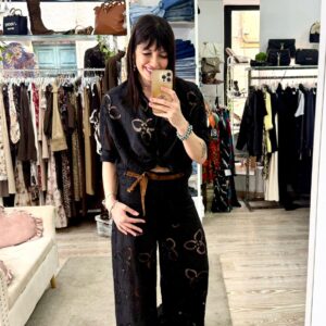Pantalone in pizzo San gallo e cotone Motel