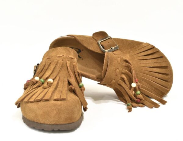 Sabot vera pelle con frange Rd company