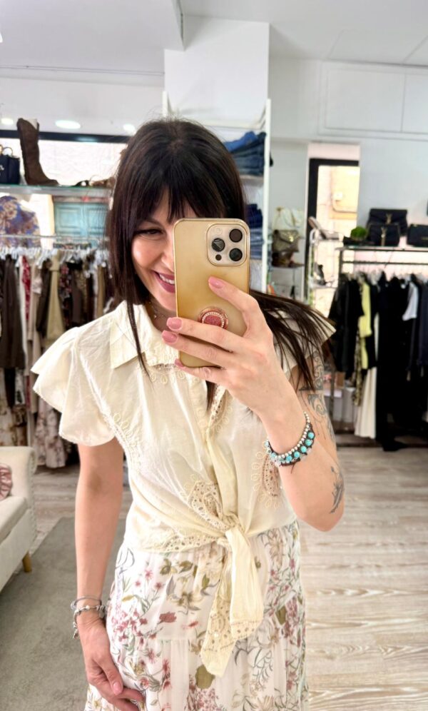 Camicia in cotone con decorazione ricamo Susy mix - immagine 2