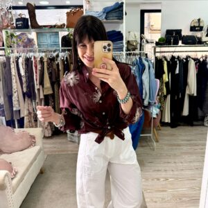 Camicia in cotone leggerissimo con ricamo Susy mix