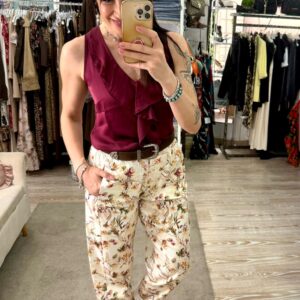 Pantalone stampa fiorata con coulisse su tutta la vita Susy mix