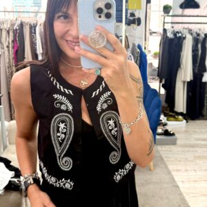 Dixie Gilet in cotone con ricamo
