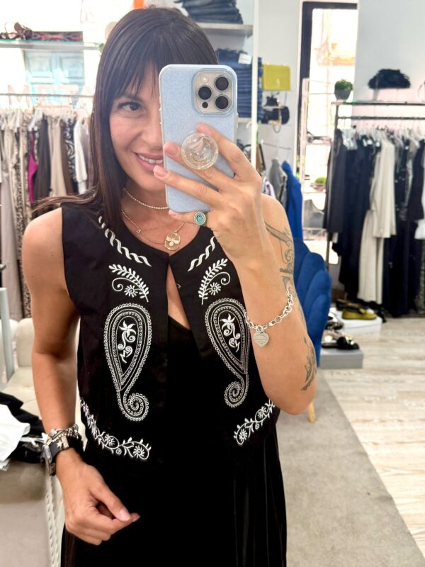 Dixie Gilet in cotone con ricamo