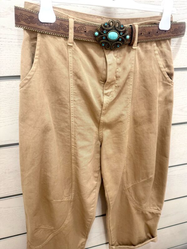 Motel pantalone baloon con cinta turchese - immagine 2