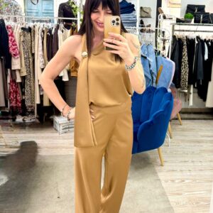 Imperial- pantalone in satin a completo con la sua blusa