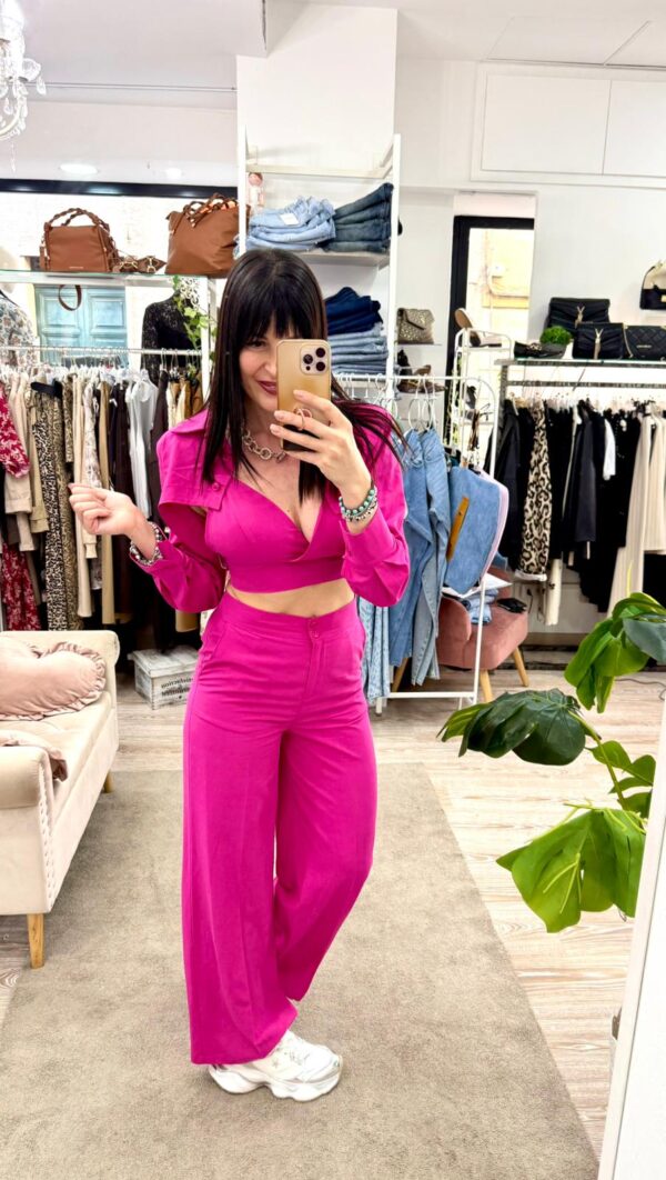 Completo 3 pezzi giacca, top crop e pantalone Susy mix - immagine 2