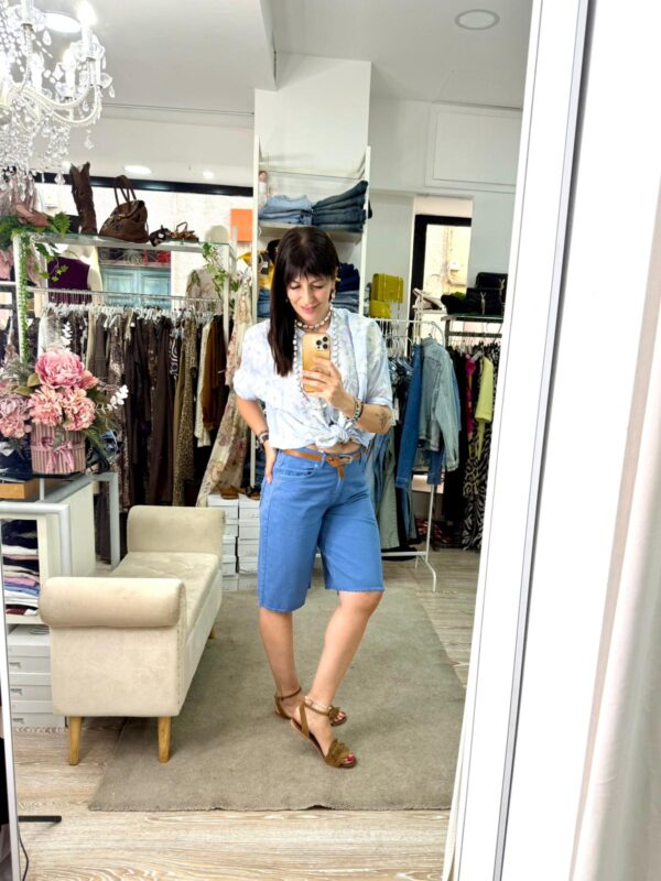 Bermuda chambray con cinta Susy Mix - immagine 3