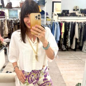 Camicia in 100% lino modello a scatoletta Only