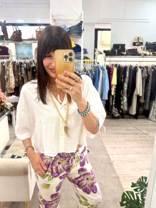 Camicia in 100% lino modello a scatoletta Only