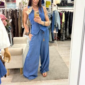 Pantalone con coulisse in vita  wide leg Motel