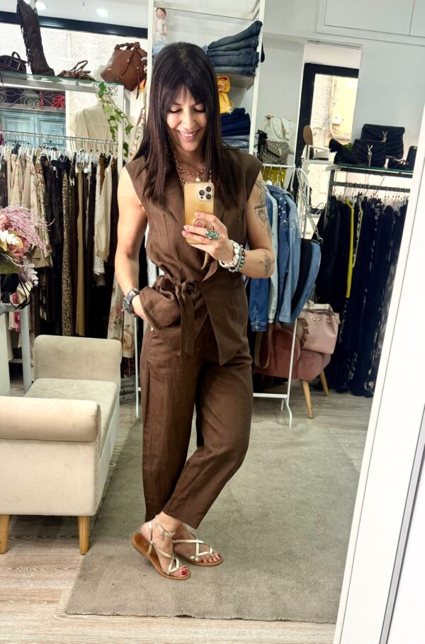 Gilet in lino e viscoso Kontatto