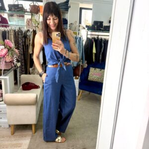 Pantalone chambray con coulisse in vita Only