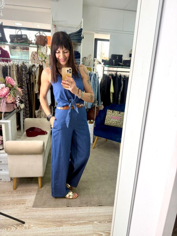 Pantalone chambray con coulisse in vita Only