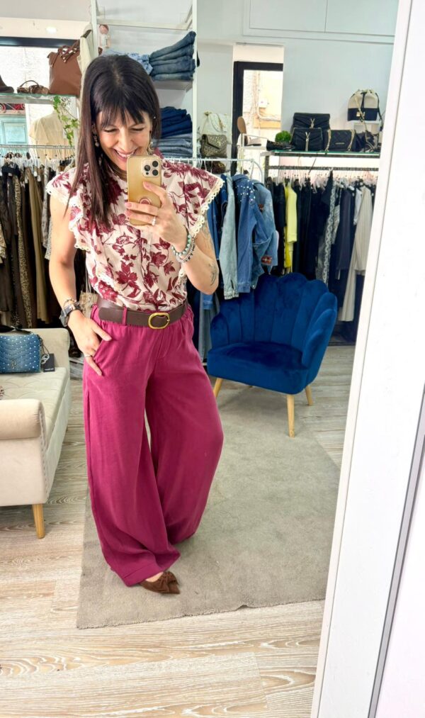 Pantalone con elastico in vita e cinta tessuto meraviglioso Susy mix