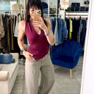 Pantalone in lino Susy mix