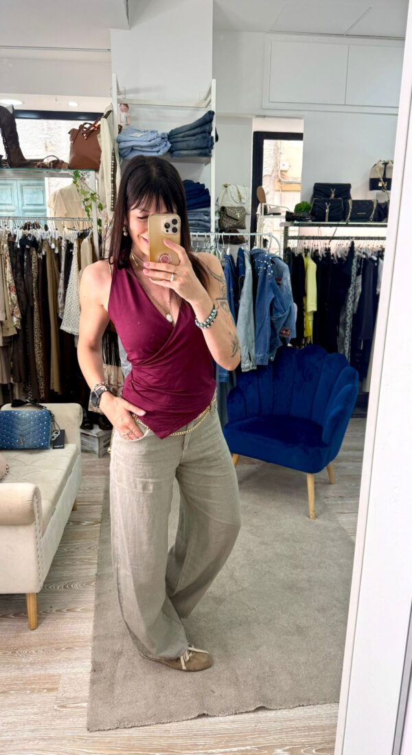 Pantalone in lino Susy mix