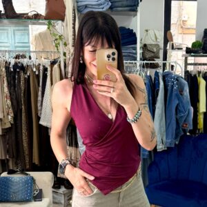 Maglia in cotone ad incrocio Susy mix