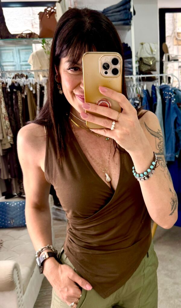Maglia in cotone ad incrocio Susy mix - immagine 2