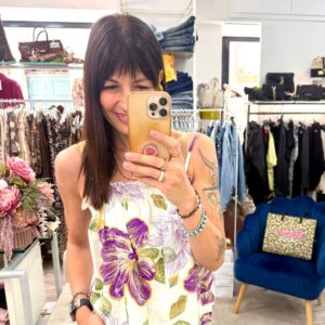 Top in lino a fantasia Brend