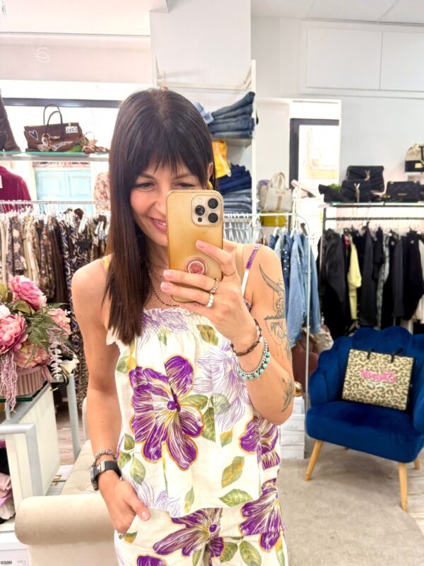 Top in lino a fantasia Brend