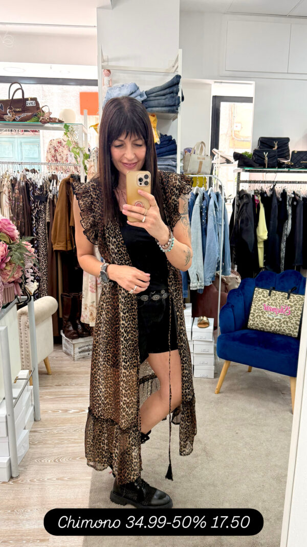 Kimono leopardato anim