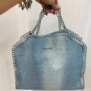 Shop Art borsa denim catena