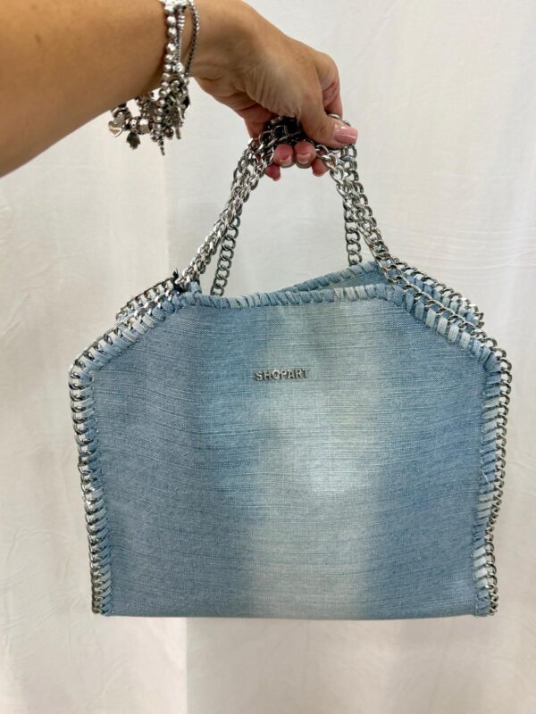 Shop Art borsa denim catena