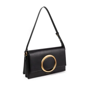 Borsa a spalla tre scomparti finitura dorata Gio Cellini