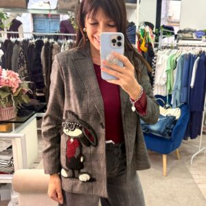Blazer in check con applicazione Susy mix
