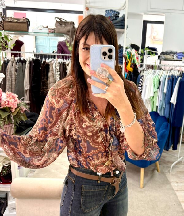 Camicia in chiffon con rouge Susy mix