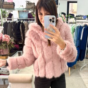 Eco fur con cappuccio Gio Cellini