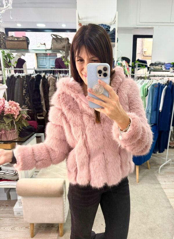 Eco fur con cappuccio Gio Cellini