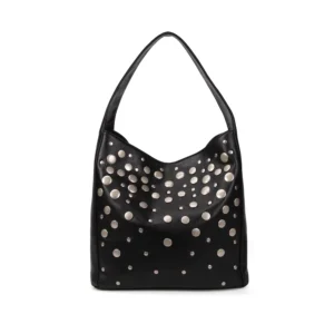 Maxi bag in ecopelle con borchie Gio Cellini