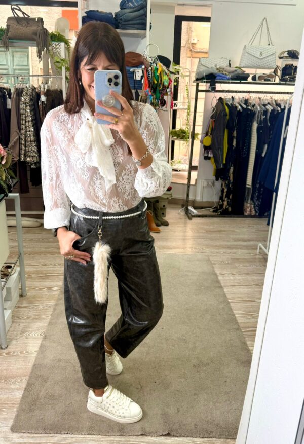 Pantalone baloon in pelle spalmata Motel - immagine 2
