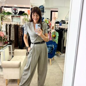 Pantalone in tessuto gessato mélange Imperial
