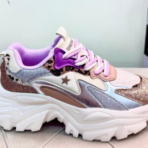 Sneakers con glitter e stella Shop art
