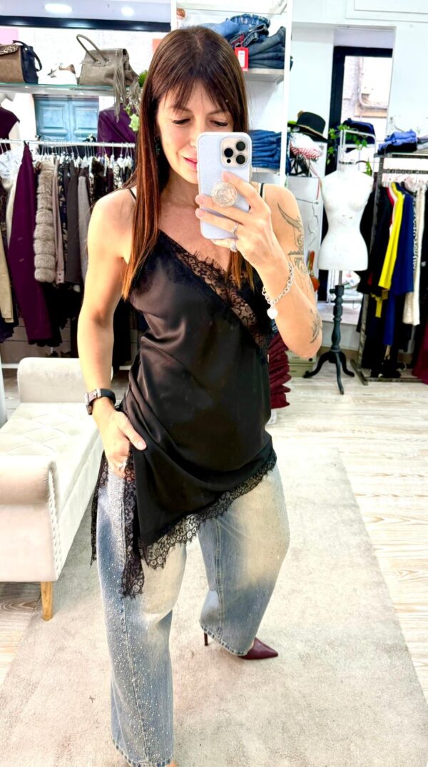 Blusa lingerie lunga asimmetrica Susy mix