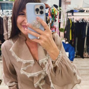 Camicia in crepe e pizzo Susy mix