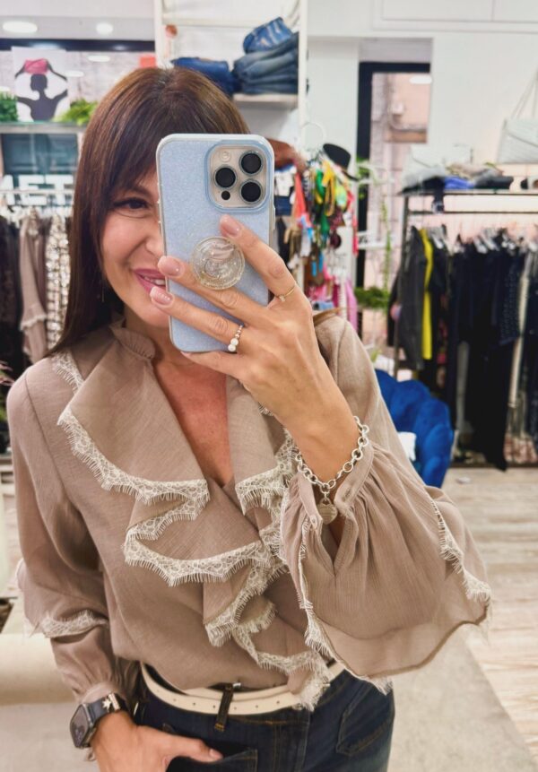 Camicia in crepe e pizzo Susy mix