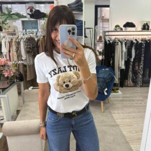 T-shirt 100% cotone con stampa orso Only