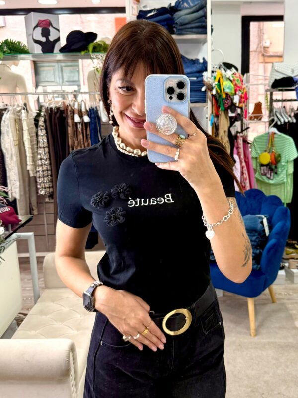 T-shirt 100% cotone fiori tulle Only - immagine 2