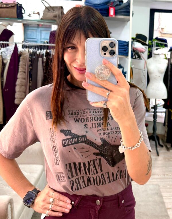T-shirt con stampa rock Susy Mix