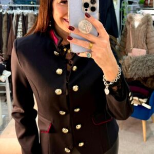 Blazer nero con bottoni dorati Motel