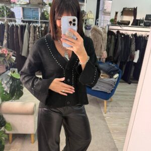 Cardigan over con rifinitura in borchie Only