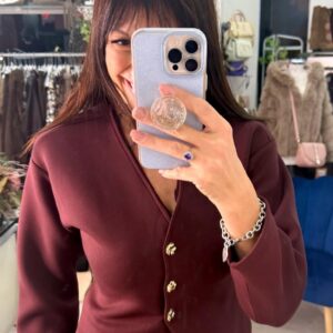 Giacca neoprene con bottoni martellarti oro Only