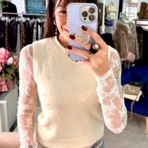 Gilet con perle in lana Only