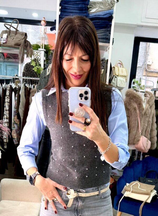 Gilet con perle Only