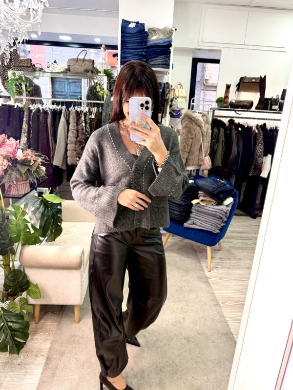 Cardigan borchiato lana - immagine 2
